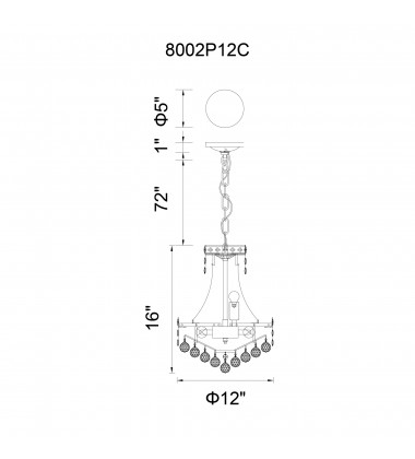  Luminous 4 Light Mini Chandelier With Chrome Finish (8002P12C) - CWI