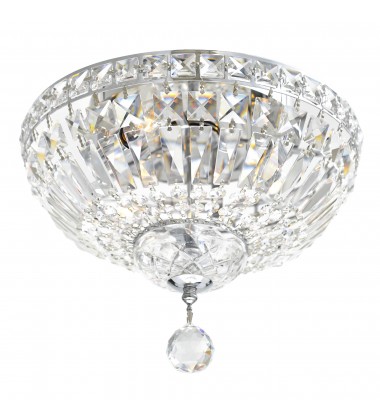  Stefania 3 Light Bowl Flush Mount With Chrome Finish (8003C12C) - CWI