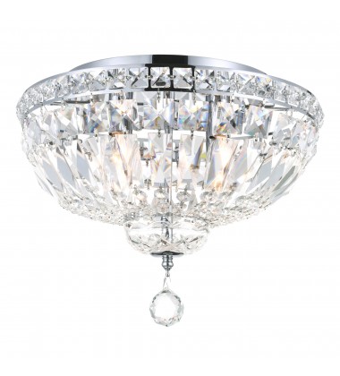  Stefania 4 Light Bowl Flush Mount With Chrome Finish (8003C14C) - CWI