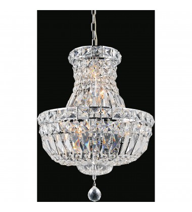  Stefania 4 Light Mini Chandelier With Chrome Finish (8003P12C) - CWI