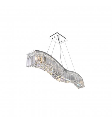  Glamorous 5 Light Down Chandelier With Chrome Finish (8004P30C-A (Clear)) - CWI