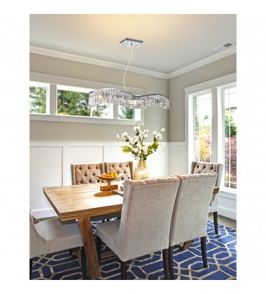  Glamorous 5 Light Down Chandelier With Chrome Finish (8004P30C-A (Clear)) - CWI