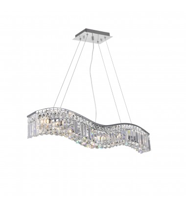  Glamorous 5 Light Down Chandelier With Chrome Finish (8004P30C-A (Clear)) - CWI