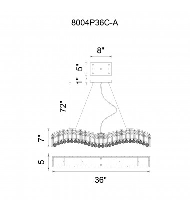Glamorous 7 Light Down Chandelier With Chrome Finish (8004P36C-A (clear)) - CWI Glamorous 7 Light Down Chandelier With Chrome Finish (8004P36C-A (clear)) - CWI