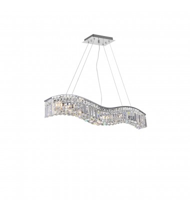  Glamorous 7 Light Down Chandelier With Chrome Finish (8004P36C-A (clear)) - CWI