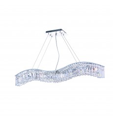  Glamorous 7 Light Down Chandelier With Chrome Finish (8004P44C-A ( Clear )) - CWI