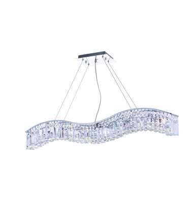  Glamorous 7 Light Down Chandelier With Chrome Finish (8004P44C-A ( Clear )) - CWI