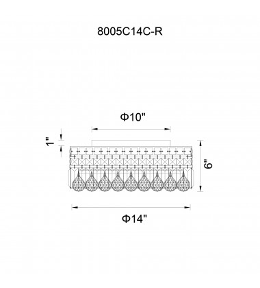  Colosseum 4 Light Flush Mount With Chrome Finish (8005C14C-R) - CWI