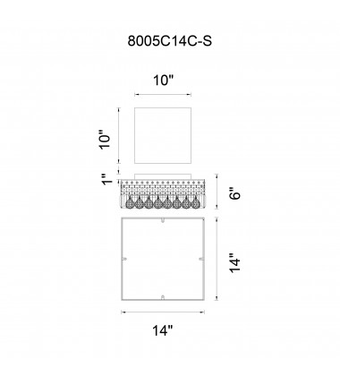  Colosseum 5 Light Flush Mount With Chrome Finish (8005C14C-S) - CWI