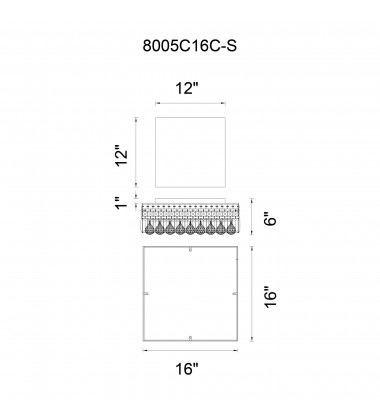  Colosseum 5 Light Flush Mount With Chrome Finish (8005C16C-S) - CWI