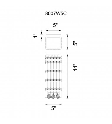  Colosseum 2 Light Bathroom Sconce With Chrome Finish (8007W5C) - CWI