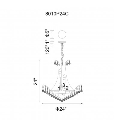  Posh 11 Light Down Chandelier With Chrome Finish (8010P24C) - CWI