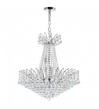  Posh 11 Light Down Chandelier With Chrome Finish (8010P24C) - CWI