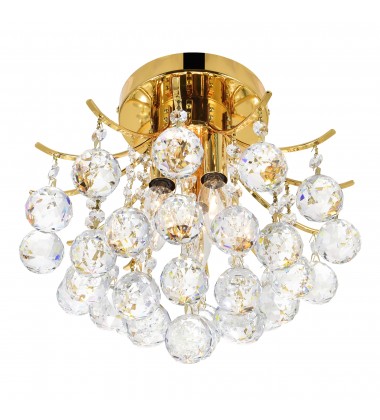  Princess 3 Light Flush Mount With Gold Finish (8012C12G) - CWI