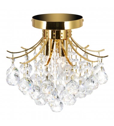  Princess 3 Light Flush Mount With Gold Finish (8012C12G) - CWI