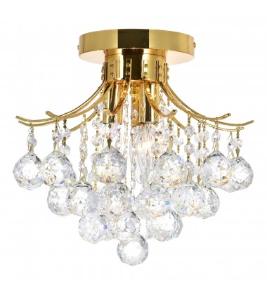  Princess 3 Light Flush Mount With Gold Finish (8012C12G) - CWI