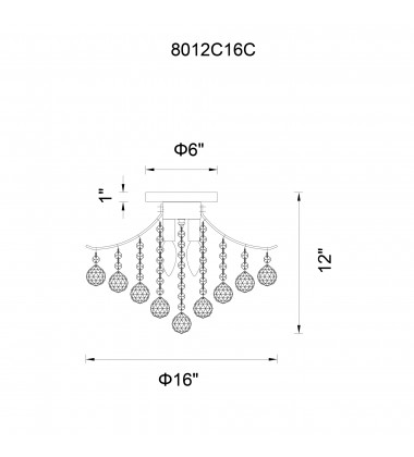  Princess 4 Light Flush Mount With Chrome Finish (8012C16C) - CWI