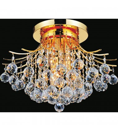  Princess 6 Light Flush Mount With Gold Finish (8012C20G) - CWI