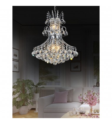  Princess 8 Light Down Chandelier With Chrome Finish (8012P20C) - CWI