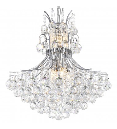  Princess 10 Light Down Chandelier With Chrome Finish (8012P24C) - CWI