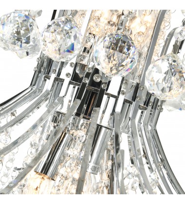  Princess 10 Light Down Chandelier With Chrome Finish (8012P24C) - CWI