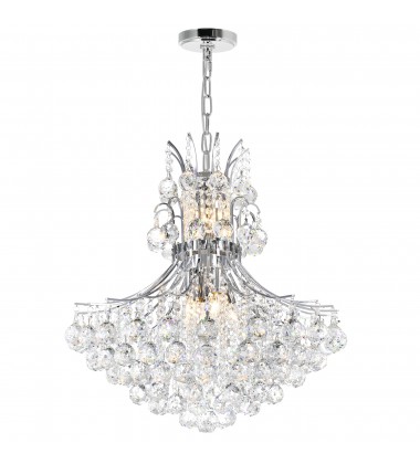  Princess 10 Light Down Chandelier With Chrome Finish (8012P24C) - CWI