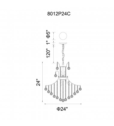  Princess 10 Light Down Chandelier With Gold Finish (8012P24G) - CWI