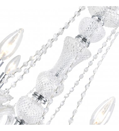  Princeton 6 Light Down Chandelier With Chrome Finish (8023P24C-6) - CWI