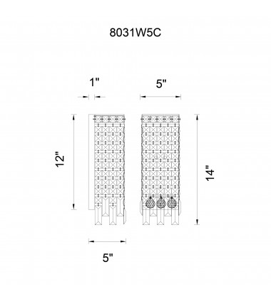  Colosseum 2 Light Wall Sconce With Chrome Finish (8031W5C) - CWI