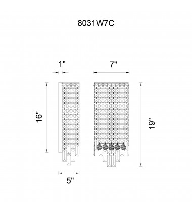  Colosseum 4 Light Wall Sconce With Chrome Finish (8031W7C) - CWI