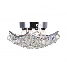  Queen 4 Light Flush Mount With Chrome Finish (8038C10C-S) - CWI