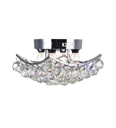  Queen 4 Light Flush Mount With Chrome Finish (8038C10C-S) - CWI