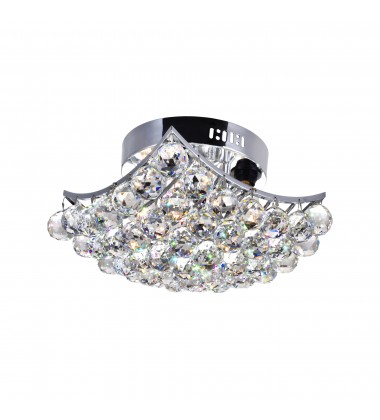  Queen 4 Light Flush Mount With Chrome Finish (8038C10C-S) - CWI