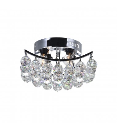  Queen 4 Light Flush Mount With Chrome Finish (8038C10C-S) - CWI