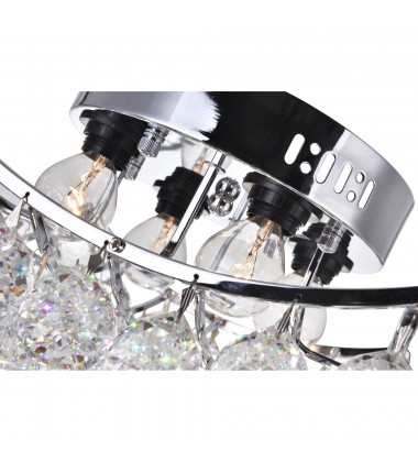  Queen 4 Light Flush Mount With Chrome Finish (8038C10C-S) - CWI