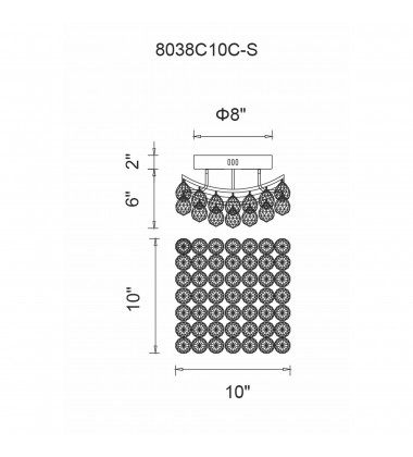  Queen 4 Light Flush Mount With Chrome Finish (8038C10C-S) - CWI