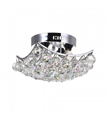  Queen 4 Light Flush Mount With Chrome Finish (8038C10C-S) - CWI