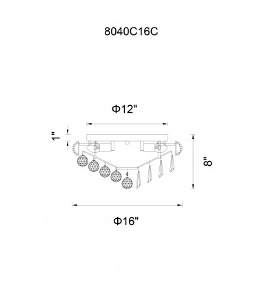  Kingdom 6 Light Flush Mount With Chrome Finish (8040C16C) - CWI