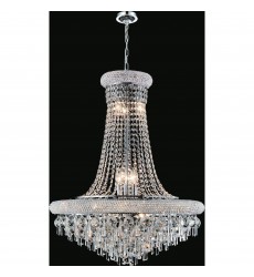  Kingdom 9 Light Down Chandelier With Chrome Finish (8040P20C) - CWI