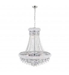 Kingdom 13 Light Down Chandelier With Chrome Finish (8040P24C) - CWI