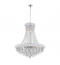  Kingdom 13 Light Down Chandelier With Chrome Finish (8040P24C) - CWI