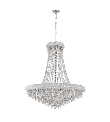  Kingdom 18 Light Down Chandelier With Chrome Finish (8040P30C) - CWI