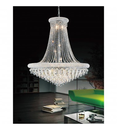  Kingdom 20 Light Down Chandelier With Chrome Finish (8040P36C) - CWI