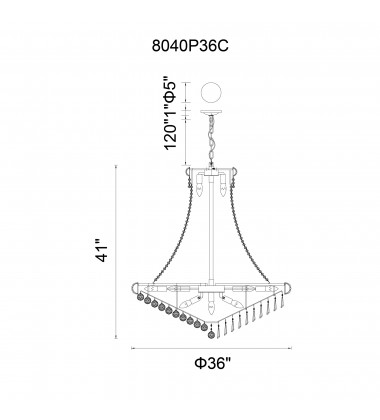  Kingdom 20 Light Down Chandelier With Chrome Finish (8040P36C) - CWI