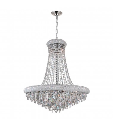 Kingdom 20 Light Down Chandelier With Chrome Finish (8040P36C) - CWI