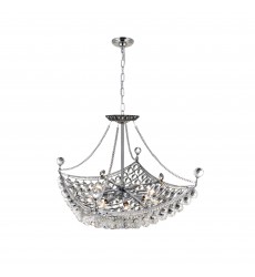  Jasmine 8 Light Down Chandelier With Chrome Finish (8041P20C-S) - CWI