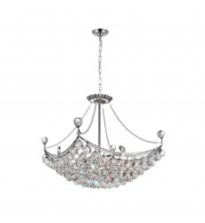  Jasmine 8 Light Down Chandelier With Chrome Finish (8041P20C-S) - CWI