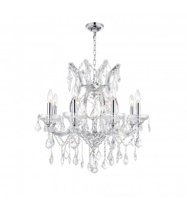 Maria Theresa 9 Light Up Chandelier With Chrome Finish (8311P24C-9 (Clear)) - CWI Maria Theresa 9 Light Up Chandelier With Chrome Finish (8311P24C-9 (Clear)) - CWI