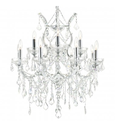  Maria Theresa 13 Light Up Chandelier With Chrome Finish (8311P30C-13 (Clear)) - CWI