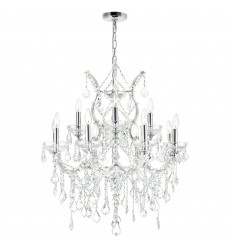  Maria Theresa 13 Light Up Chandelier With Chrome Finish (8311P30C-13 (Clear)) - CWI